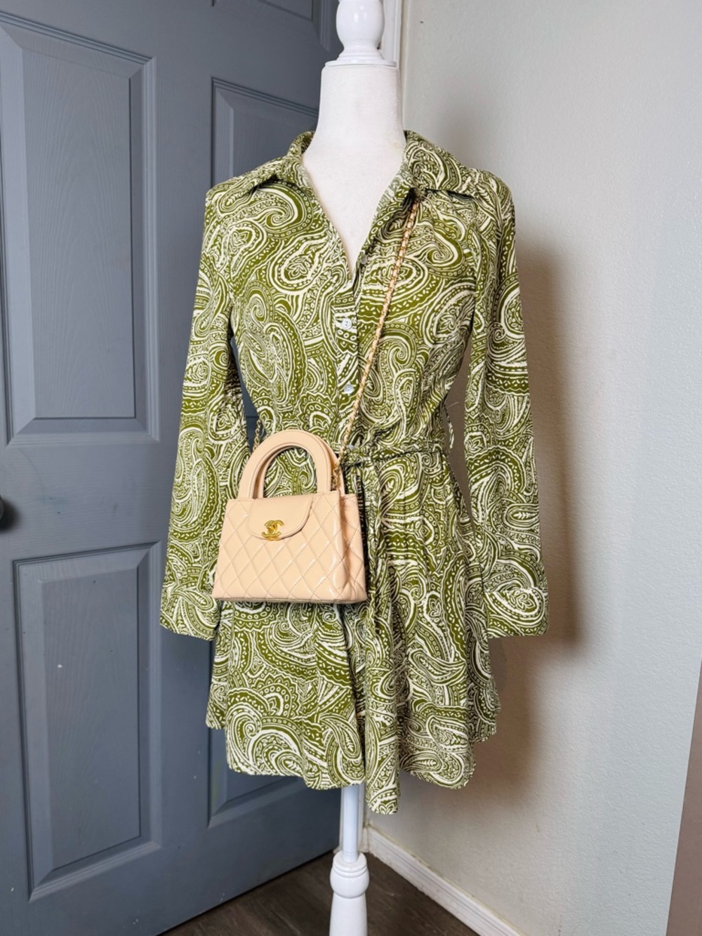 Zara Paisley Print Mini Belted Dress